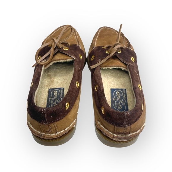 Sperry Top-Sider ™® ✌︎︎ Gold Eyelet Leather Boat Shoes ✌︎︎ 2 Tone Brown ✌︎︎ 6M - Picture 4 of 16